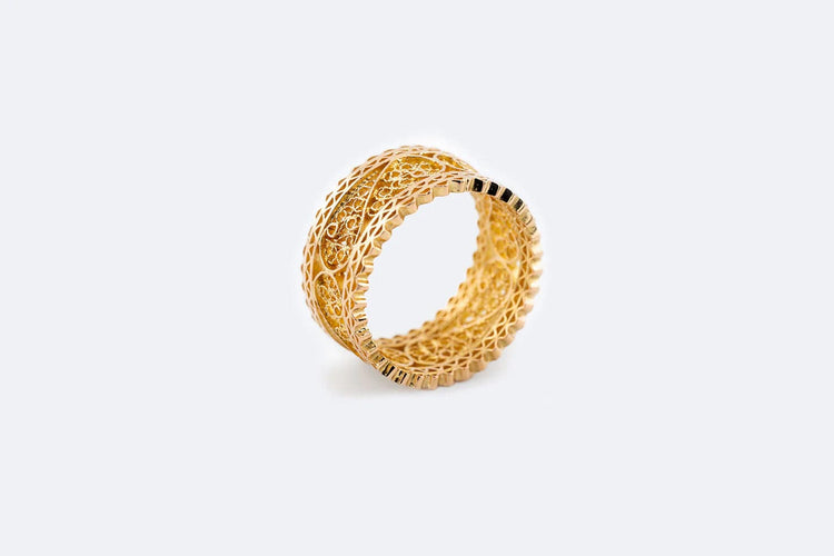 Bague Oro Giallo / 12 alliance en or jaune 58 Facettes anl195