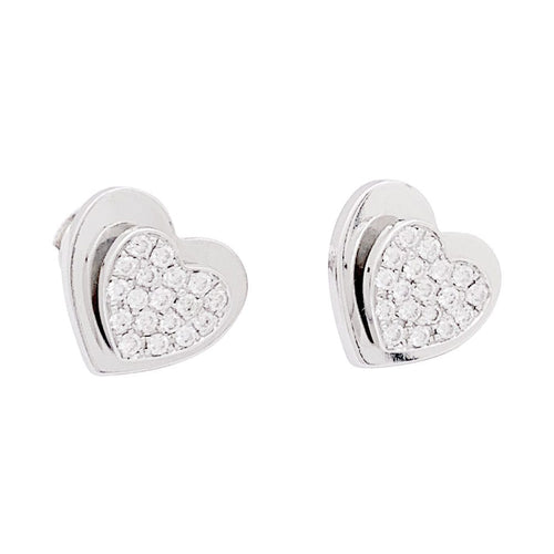 Boucles d'oreilles Boucles d'oreille Piaget "Coeur" or blanc, diamants. 58 Facettes 33963