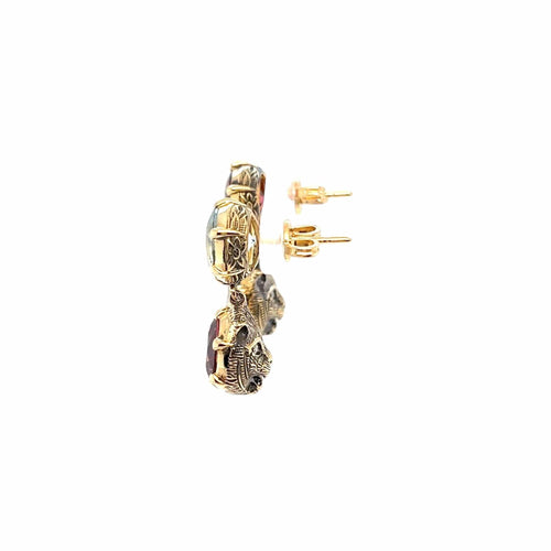 Boucles d'oreilles Gucci - Boucles d'oreilles tête de chat en or et pierres précieuses Le Marche des Marseilles 58 Facettes