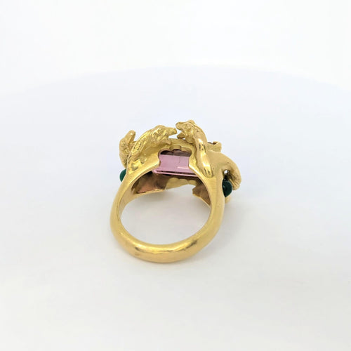 Bague 48 Bague motif Animalier or jaune et tourmaline 58 Facettes 27300