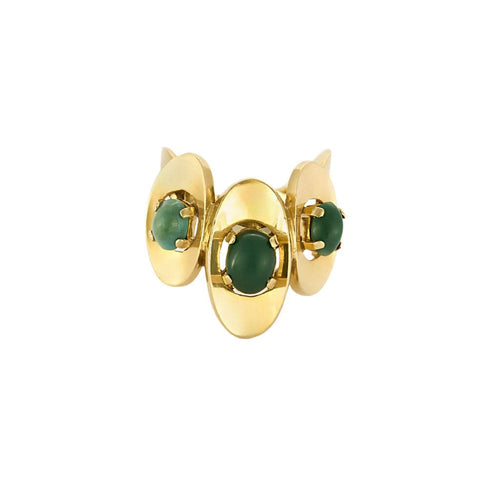 Bague 58 Bague en Or jaune  et pierres vertes 58 Facettes SBR17582