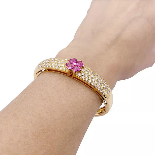 Bracelet Bracelet Van Cleef & Arpels or jaune, diamants, saphirs roses. 58 Facettes 33628