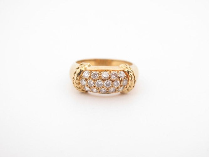 Bague 52 bague bandeau en or jaune et 16 diamants brillants 0.4ct 58 Facettes 258751