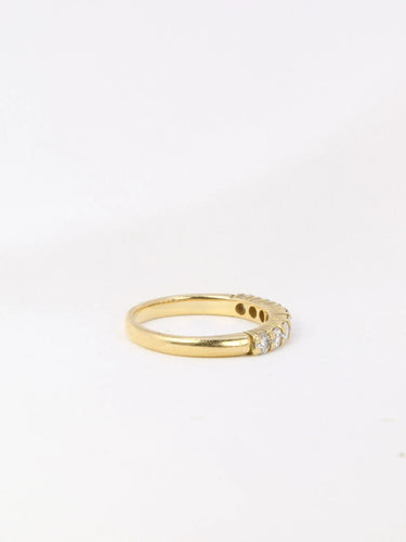 Bague 51 Demi-Alliance américaine en or jaune et diamants 0,5 ct 58 Facettes J115