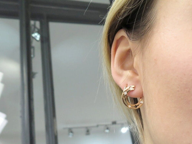 Boucles d'oreilles boucles d'oreilles DINH VAN creoles pulse or rose 58 Facettes 259886