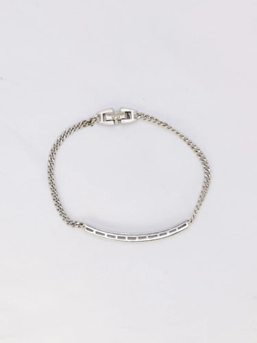 Collier Bracelet chaîne gourmette or blanc diamants 0,6 ct 58 Facettes J293
