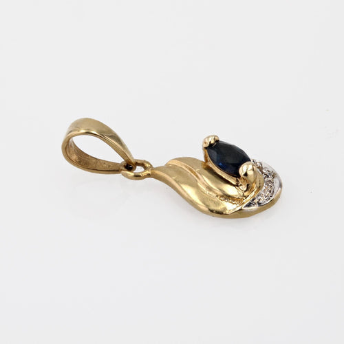 Pendentif Pendentif or jaune d'occasion saphir diamant 58 Facettes CVP134