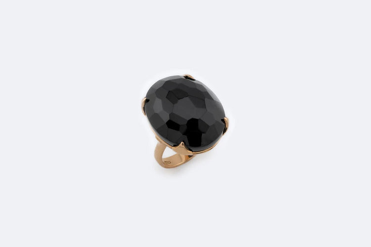 Bague 12 / Oro Giallo Anello in oro giallo con onice 58 Facettes ANL122