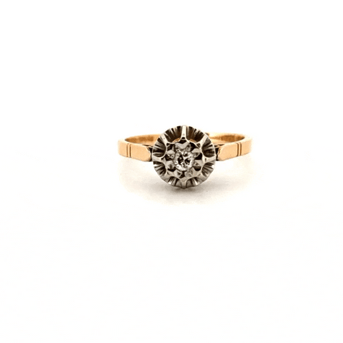 Bague 55 Solitaire Or Jaune 18k & Diamant 58 Facettes 30-GS38454