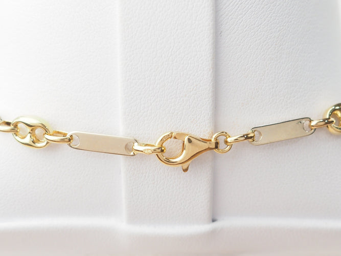 Collier Collier grain de café or jaune et blanc 58 Facettes GDC
