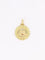 Pendentif Médaille amour Augis ronde striée Plus qu'hier moins que demain or jaune diamants rubis 58 Facettes J620