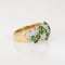 Bague Bague zigzag diamant émeraude des années 80, taille 5, bijou vintage en or jaune 18 carats 58 Facettes G13950