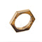 Bague Bague hexagonale taille 5,5, incrustée d'œil de tigre, or jaune 18 carats, anneau empilable, Estate 58 Facettes G13888