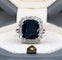 Bague 59 Bague vintage en or blanc avec saphir 58 Facettes