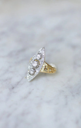 Bague Bague marquise trèfle diamants 58 Facettes