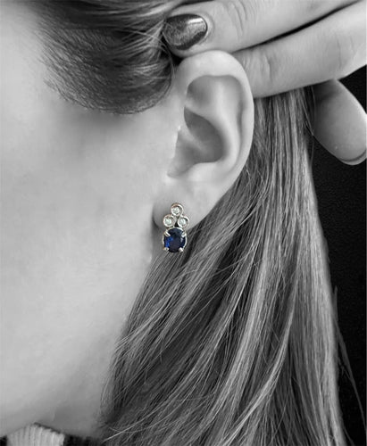 Boucles d'oreilles Boucles d'oreilles pendantes en saphir et diamants 58 Facettes