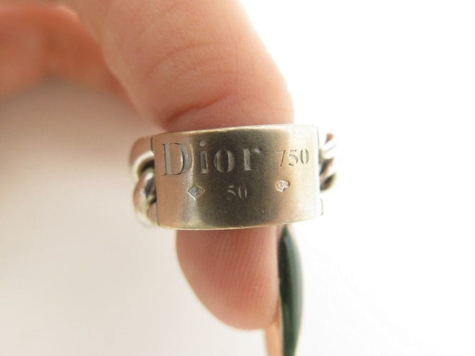 Bague 50 bague CHRISTIAN DIOR gourmette 50 or blanc 58 Facettes 259405