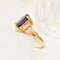Exklusiver Vintage-Cocktailring aus 18K Gelbgold mit Tansanit & Brillanten 58 Facettes 2399