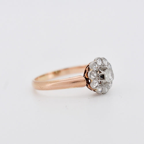 Bague 51 Bague Marguerite Or et Diamants circa 1900 58 Facettes 300-2