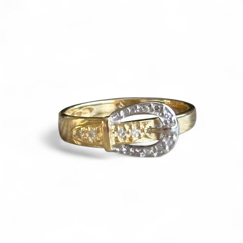 Bague Bague ceinture en or bicolore et diamants 58 Facettes 359