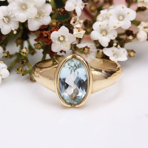 Bague 60 Bague aigue-marine en or jaune 58 Facettes 12-208
