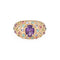 Bague 55 Bague paon vintage avec pierres précieuses arc-en-ciel en or jaune 58 Facettes G14023