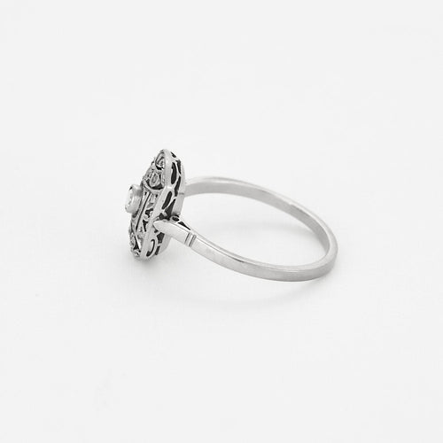 Bague 55 Bague en platine, or gris et diamants 58 Facettes EL004