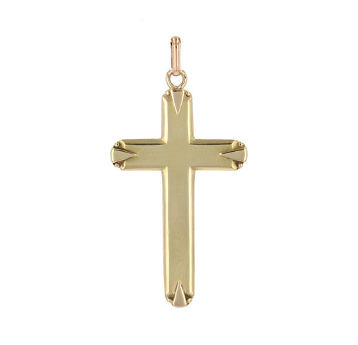 Collier Croix or jaune et perles d'or ancienne 58 Facettes CVP197