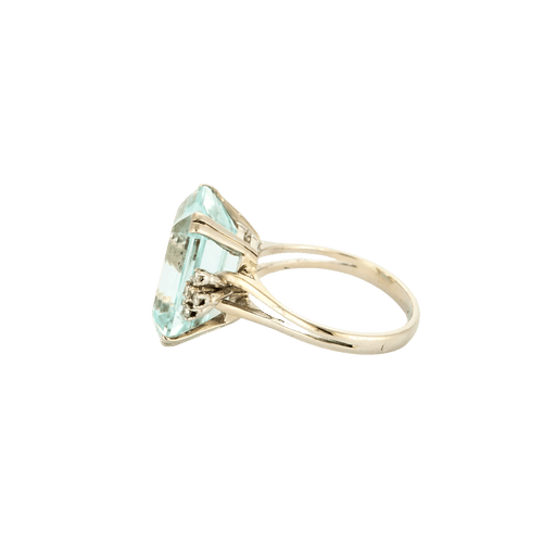 Bague 56 BAGUE OR, DIAMANTS & AIGUE-MARINE. 58 Facettes BO/240032