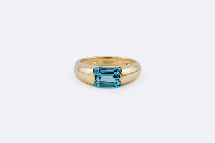 Bague Oro Giallo / 12 Anello in oro giallo con topazio 58 Facettes anl813