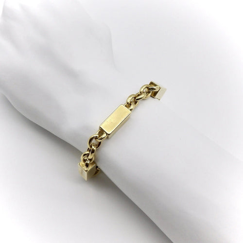 Bracelet Bracelet vintage en or 18 carats avec barres et maillons alternés 58 Facettes