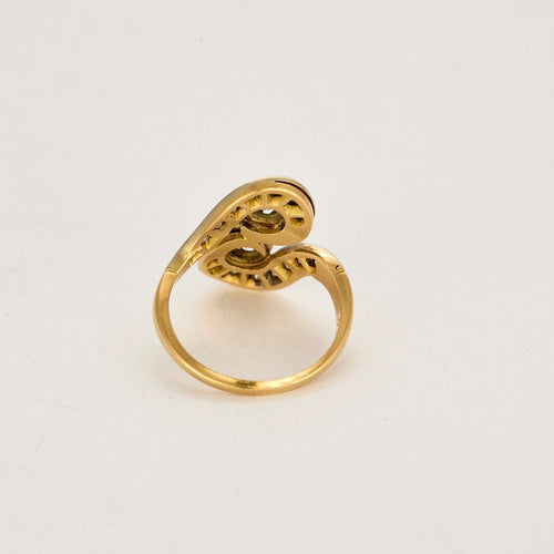 Bague 53 Bague Toi & Moi or jaune et gris, diamants 58 Facettes LOR3526
