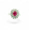 Bague 52 Bague en or blanc diamants et rubis 58 Facettes