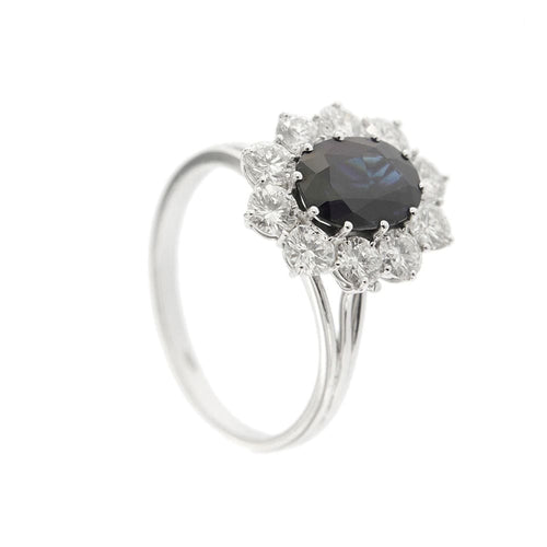 Bague Bague avec saphir et diamants 58 Facettes 29746
