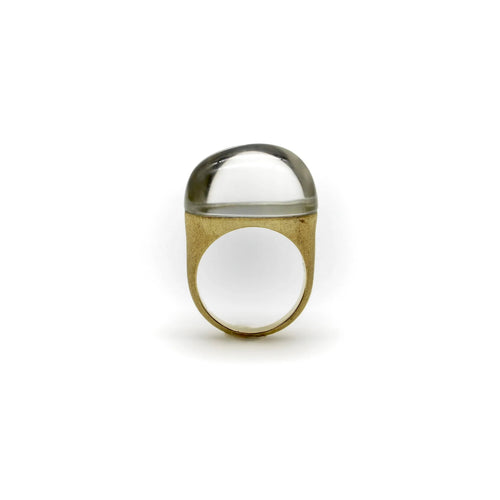 Bague 54.5 Bague H. Stern en or 18 carats avec pierres dorées et cristal de roche 58 Facettes A2000N
