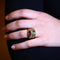 Bague 52 Élégante bague en or jaune, tourmaline rose et péridot dans le style BULGARI 58 Facettes