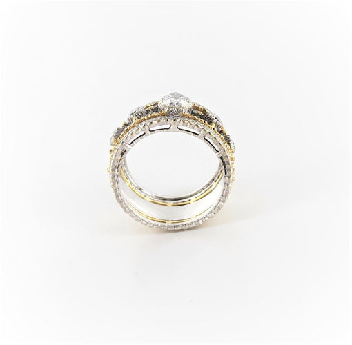 Bague BUCCELLATI - Bague bicolore or blanc et jaune avec diamants 58 Facettes