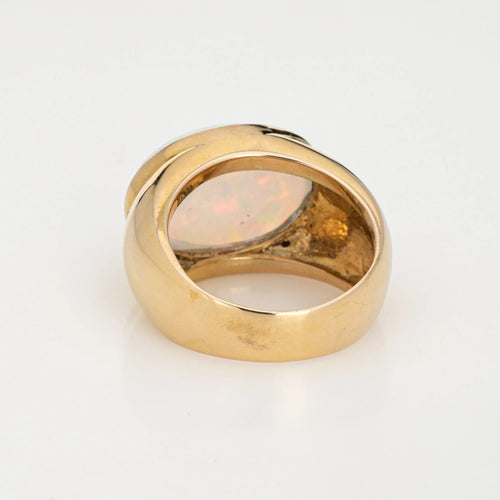 Bague 61 Bague opale éthiopienne 10 carats, chevalière est-ouest 58 Facettes G13202