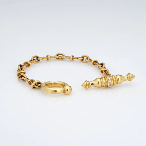 Bracelet Bracelet vintage en diamant Tiffany &amp; Co en or jaune 18 carats avec fermoir à bascule 6,25" Bijoux 58 Facettes G13458
