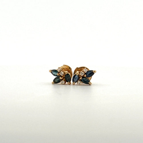 Boucles d'oreilles Puces d'oreilles or jaune diamants et spinelles 58 Facettes A1BO-GS31454-1