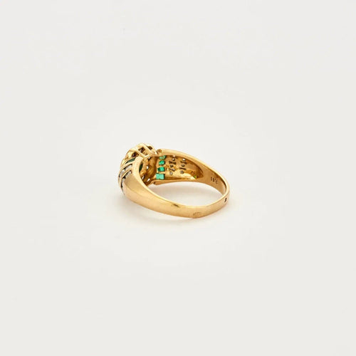 Bague 55 BAGUE FLEUR DIAMANTS ET EMERAUDES 58 Facettes BO/230103