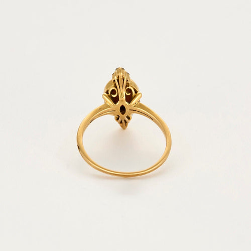 Bague 53,5 Bague or jaune, corail peau d'ange et diamants 58 Facettes NAR00752