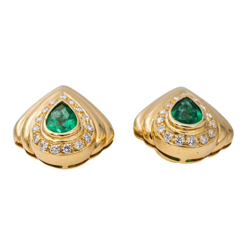 Boucles d'oreilles Boucles d'oreilles Clips Or jaune Emeraude 58 Facettes 2905297CN