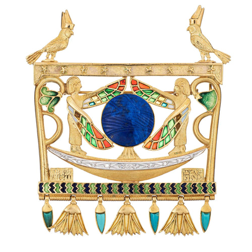 Pendentif Pendentif égyptien Isis vintage Lapis Diamants 58 Facettes G12451