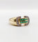 Bague 59 Bague tank style art deco or 18k émeraude calibrées et diamants taille brillants 58 Facettes A05364
