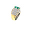 Bague 51 Bague cocktail en or avec diamant émeraude colombienne certifiée rétro 58 Facettes
