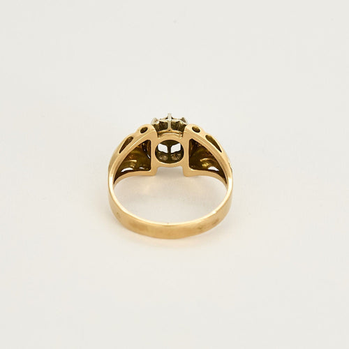 Bague Solitaire en or jaune, or blanc et diamant