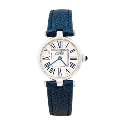 Montre Montre Cartier, "Vendôme Must", argent, cuir. 58 Facettes 34732
