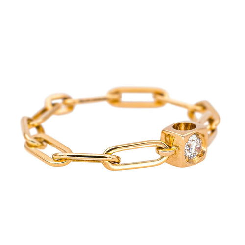 Bague 53 Dinh Van Bague Cube Or rose Diamant 58 Facettes 4311458CN