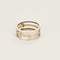 Bague trois anneaux en or rose, or blanc et diamants